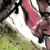 ohne titel, 2023, mischtechnik auf papier, 29,7x42 cm, copyright vg bildkunst + axel hptner